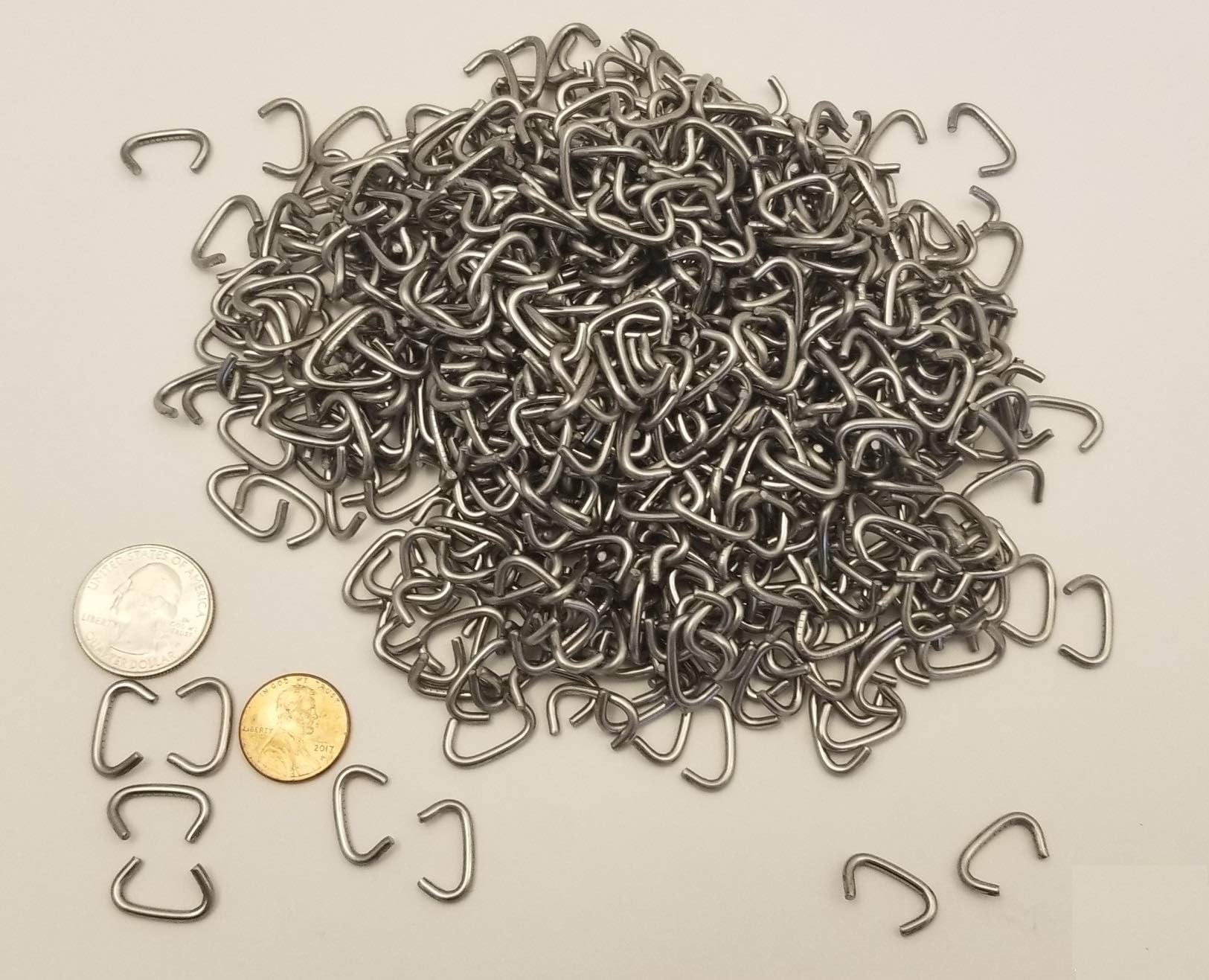 1/2 Stainless Steel Hog Rings (100 Count, 3oz) for Cages, Fencing, Automotive Upholstery, Domestic Upholstery, Floral Arrangements, Gardening