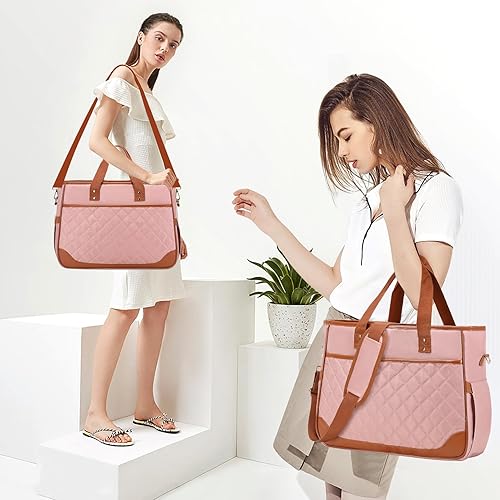Miniatura 7 de InduSKY Bolsa de mano para mujer, bolsas de trabajo para mujeres profesoras, bolsa para laptop de 15.6 pulgadas, bolsa de hombro casual para viajes