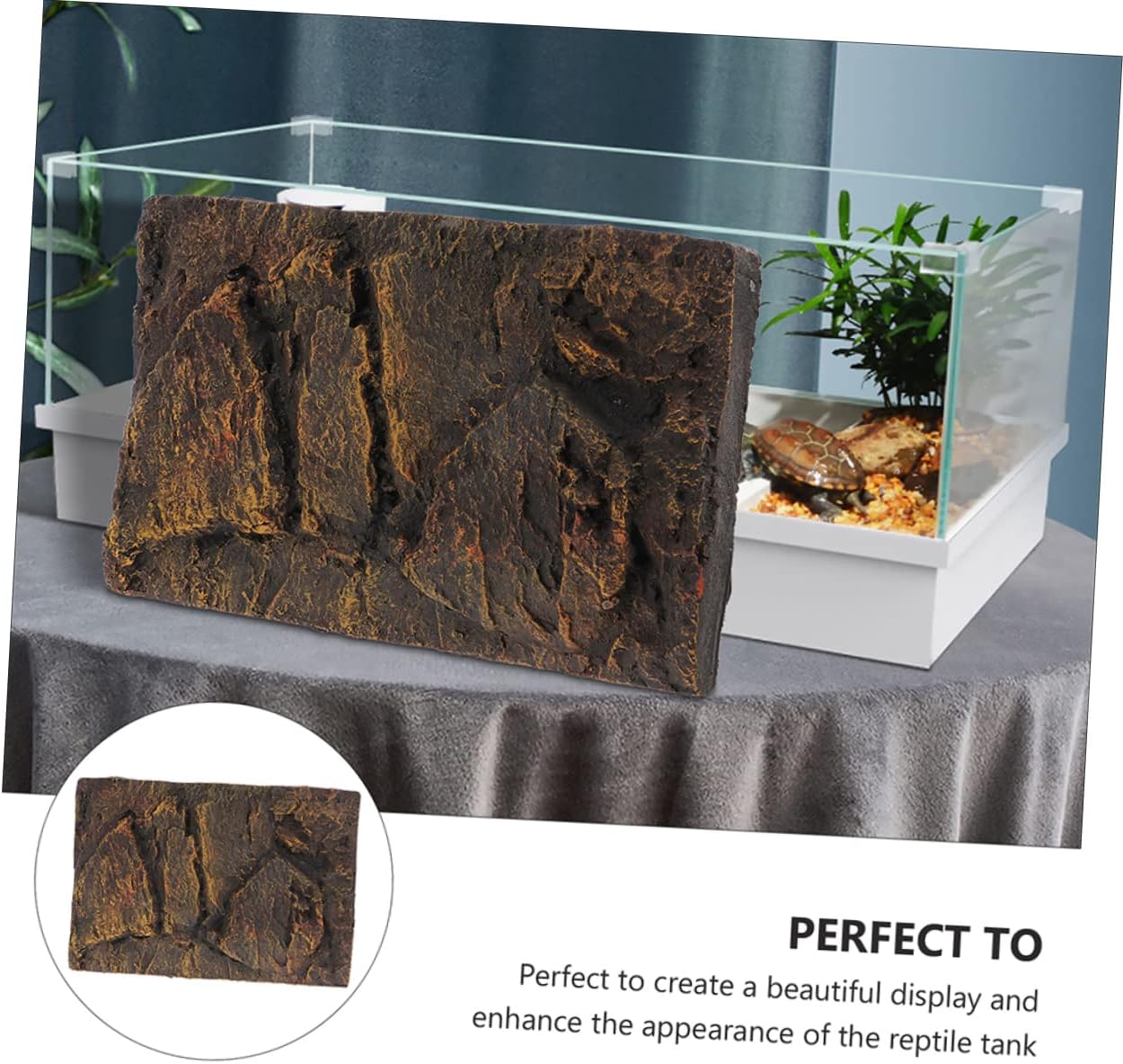 Hemoton Turtle Tank Decor Panel 2pcs Cork Terrarium Background Boards Reptile Terrarium Decor
