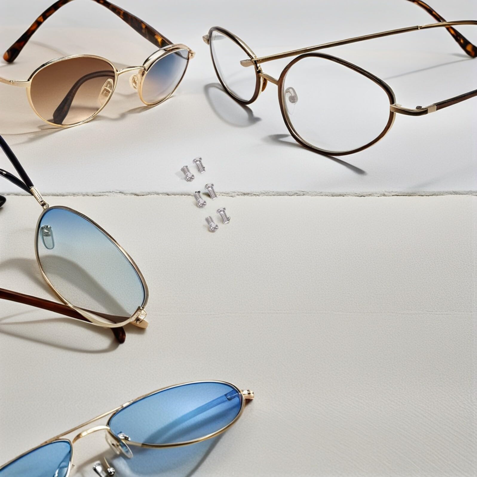 Mikinona 10000piezas Tornillos de Repuesto para Monturas de Gafas de Acero Inoxidable Kit Surtido para Reparación de Gafas de Sol Mantenimiento Óptico y Cambio de Almohadillas Nasales