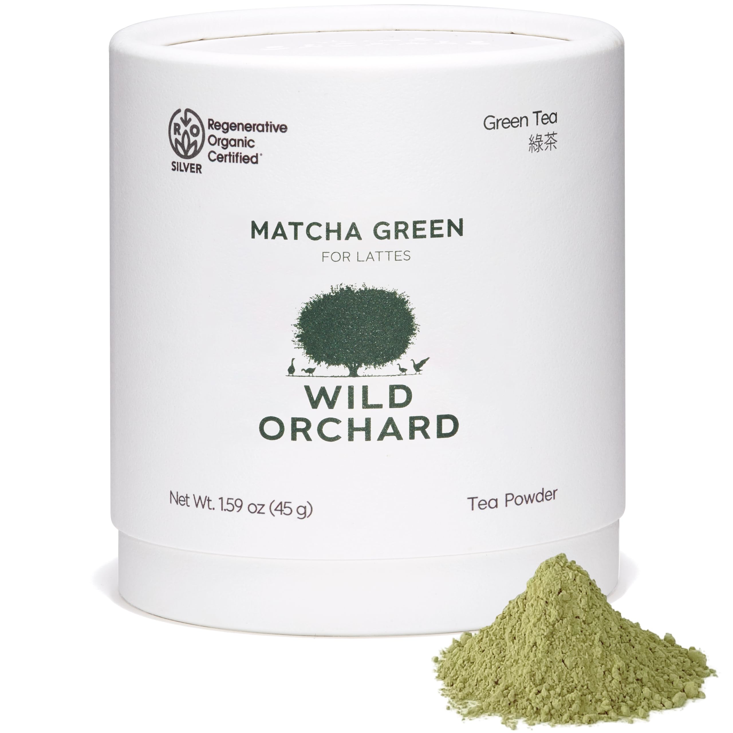 Wild Orchard Matcha Green from Jeju Island - Premium Tea - Regenerative Organic Certified - USDA Organic Matcha Green Tea Powder Premium Grade Farmed on Jeju Island - Matcha Drink Mix for Matcha Tea