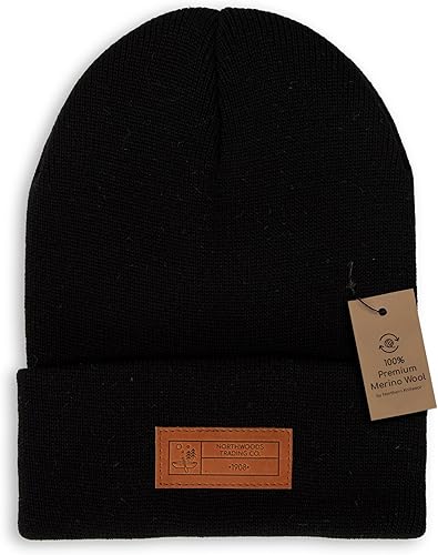 Gorro unisex de lana merino súper suave con puños