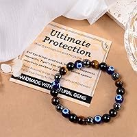 Vista 342 de MASSIVE BEADS Pulsera elástica de yoga hecha a mano con piedra natural, cristal curativo, energía, regalos para adultos unisex de 0.157 in, 0.236