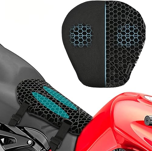 Cojín universal de asiento y funda de cojín para motocicleta 3D con forma de panal de abeja que absorbe los golpes, transpirable, no se rompe, no