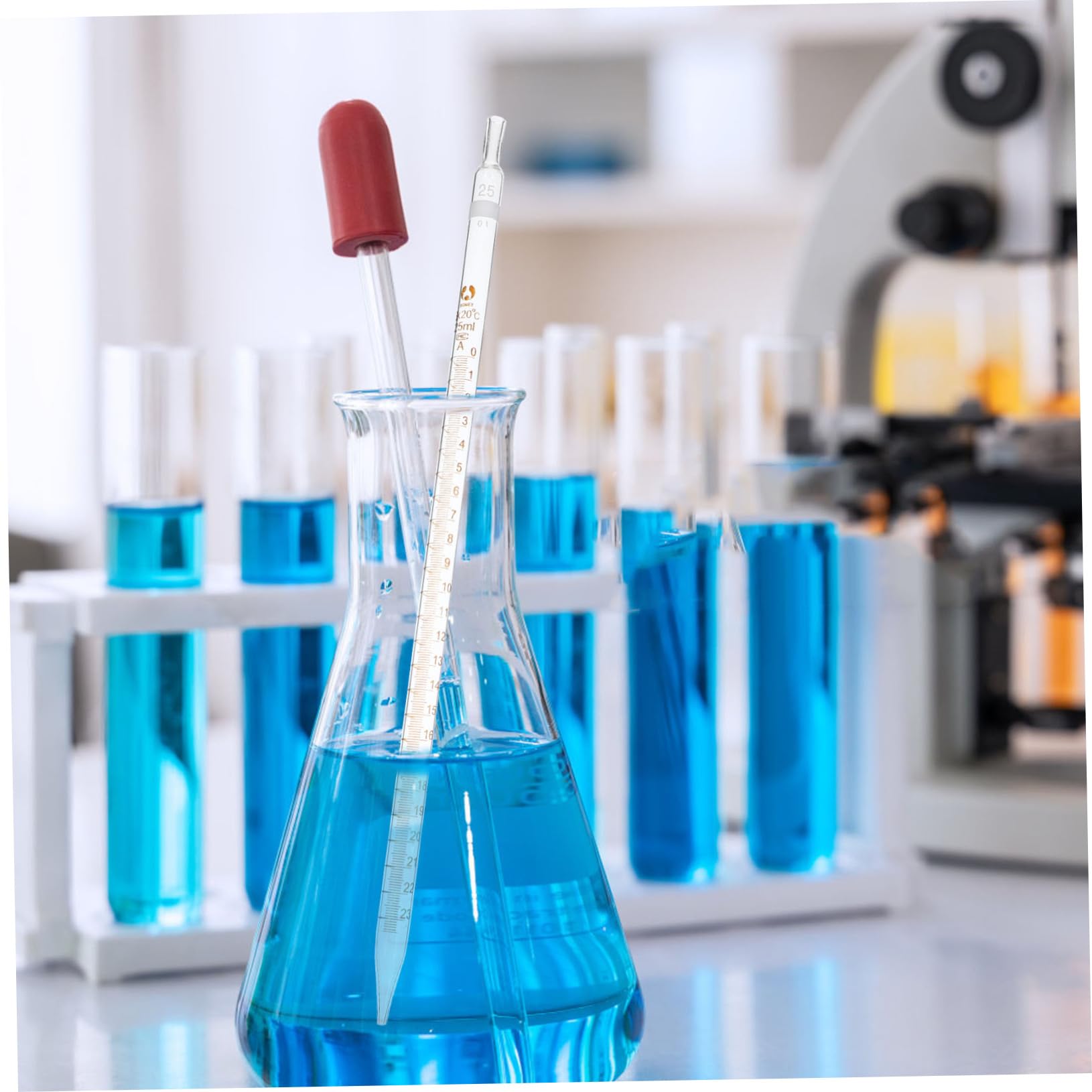 Pipetta Graduata in Vetro 25ml, 20 Pezzi per Laboratorio | Precisione di Misura, Struttura Scale, Formato Portatile, Vetro Trasparente