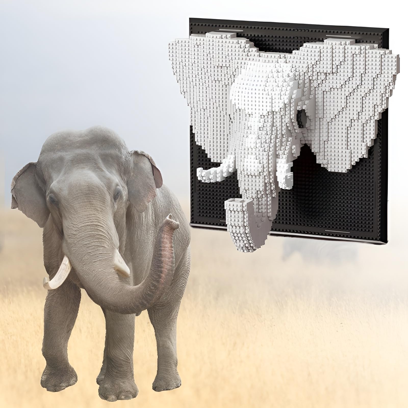 Elephant Building Blocks Set, Wall Art Animals Building Kit - Image 3