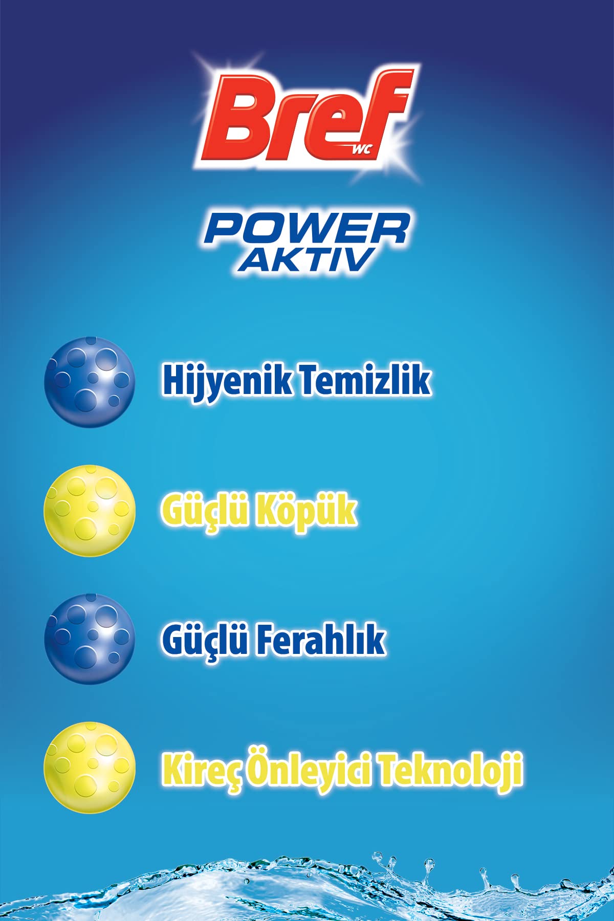 Bref WC Power Aktiv Limon Duo Pack 2'li Klozet Temizleme Topları 1 x 2 Adet, Limon 2, İkili
