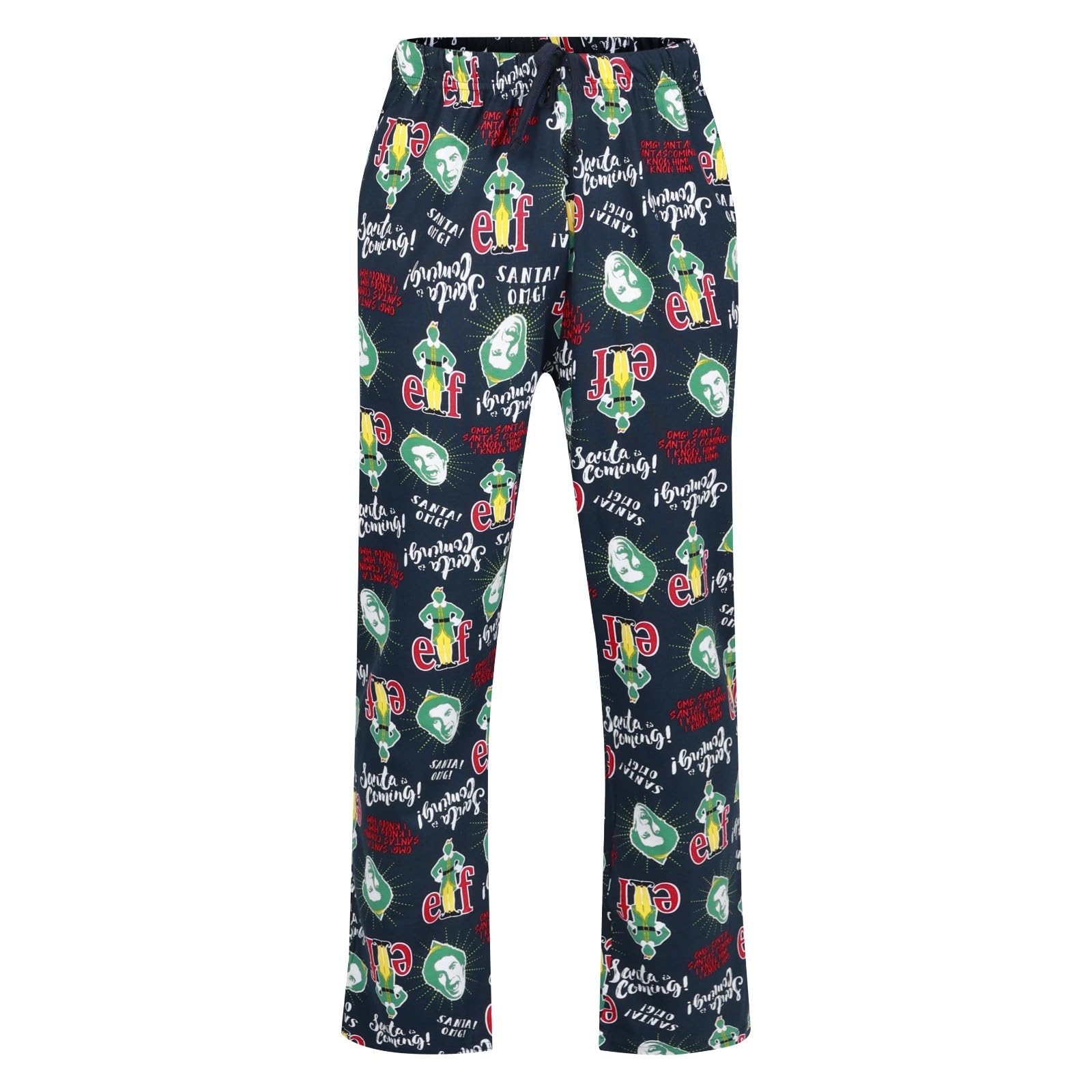 Ex Uk Store Men's Qx 02 - Navy Elf Movie Pyjama Bottoms Character Xmas Print M To Xxl Pj Lounge Sleep Night Wear (Qx02 - Xxl)