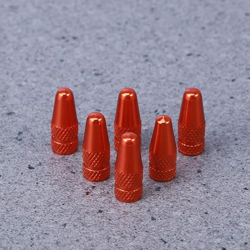 Miniatura 9 de NOLITOY Paquete de 6 tapas de válvula Presta de bicicleta, tapas de válvula de neumático de bicicleta de aleación de aluminio, cubiertas de aire