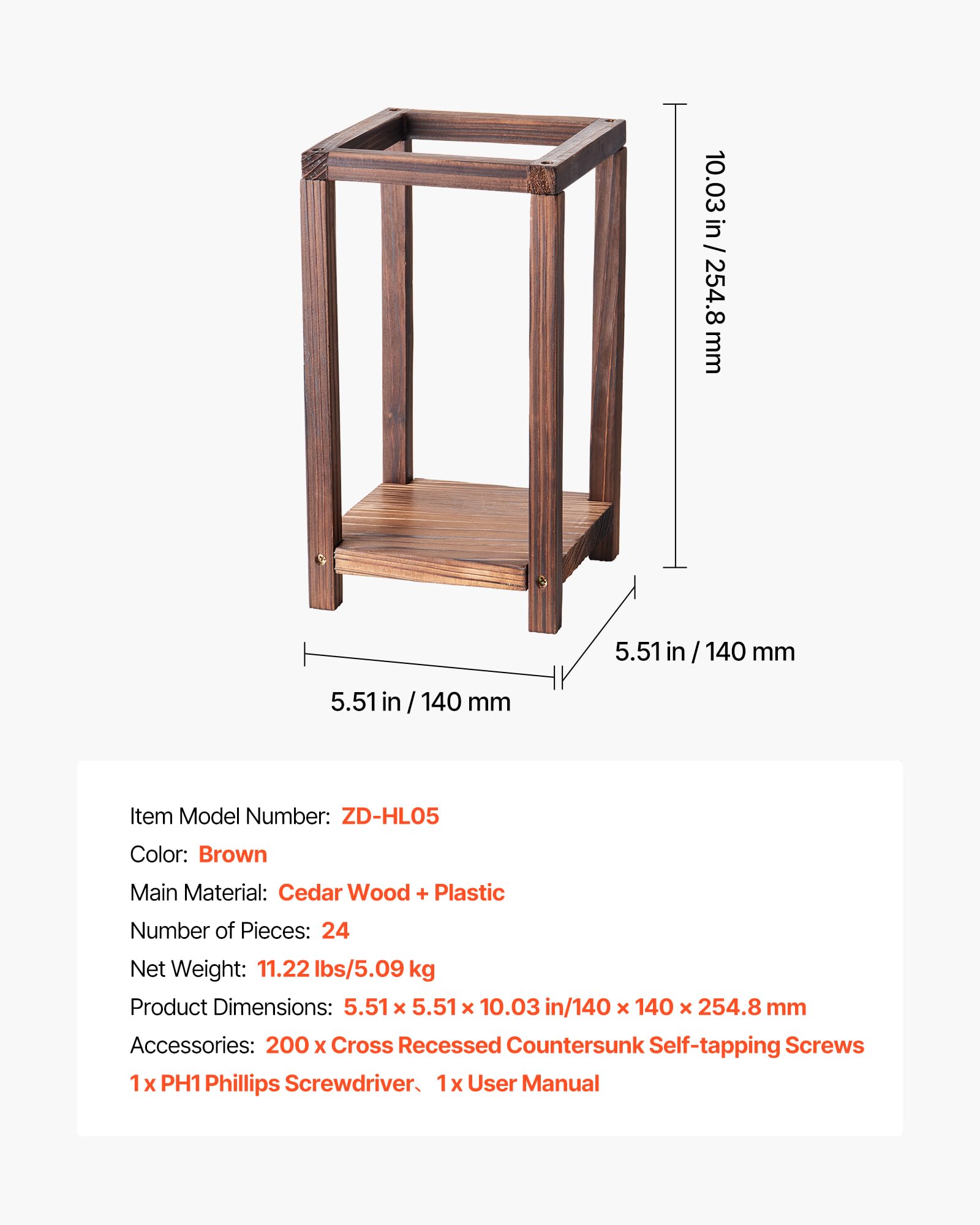 VEVOR Lanterne de Mariage en Bois, Lot de 24, Lanterne Décorative sans Bougie, Rustique Style Ferme en Bois de Cèdre et Plastique, pour Centre de Table de Mariage, Fête, Décoration d'Intérieur, Marron