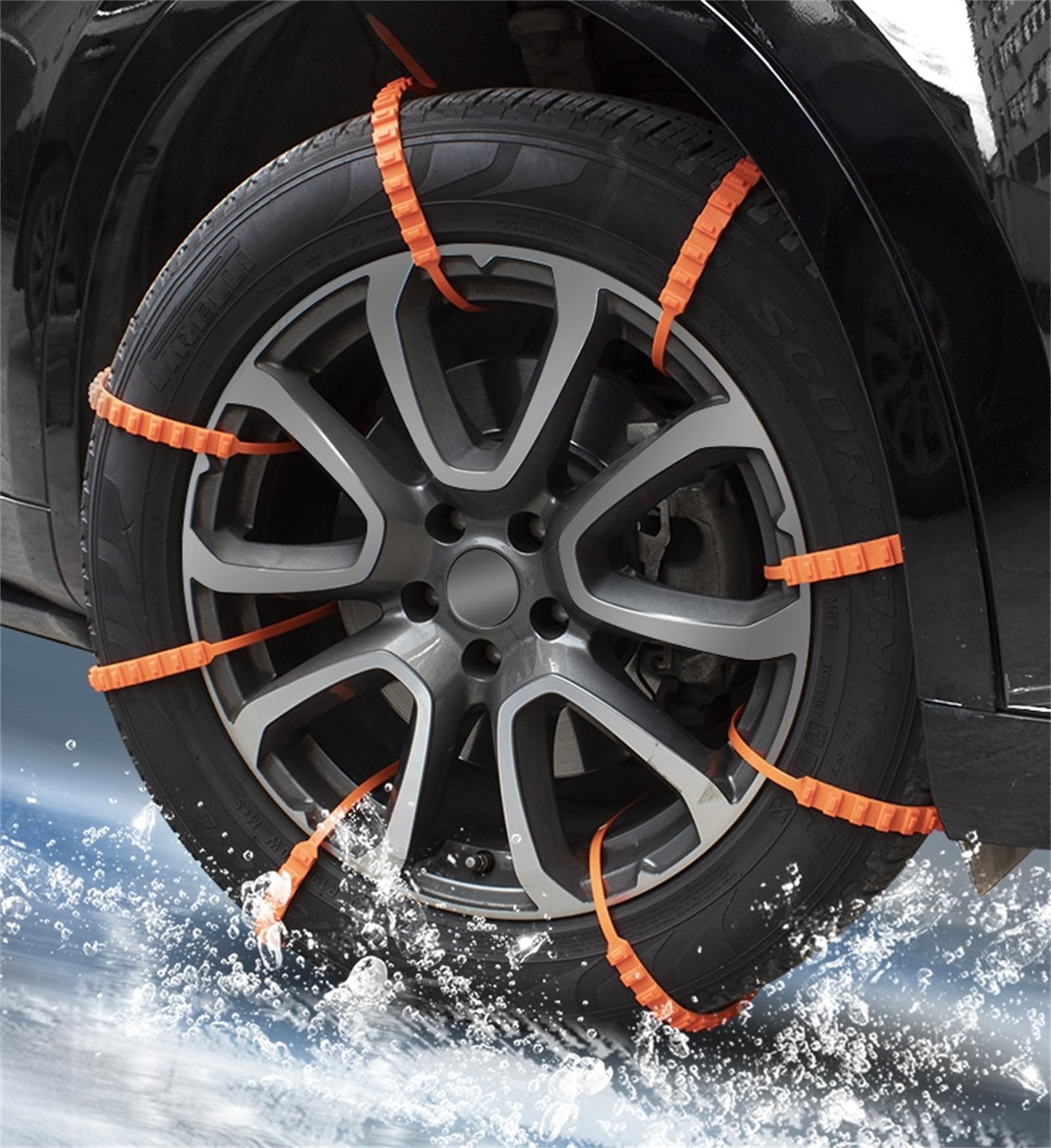 Lot de 20 sangles de pneu temporaires réglables et antidérapantes pour la neige - Poignées de traction universelles en hiver - Ceintures de sécurité d'urgence multifonctions