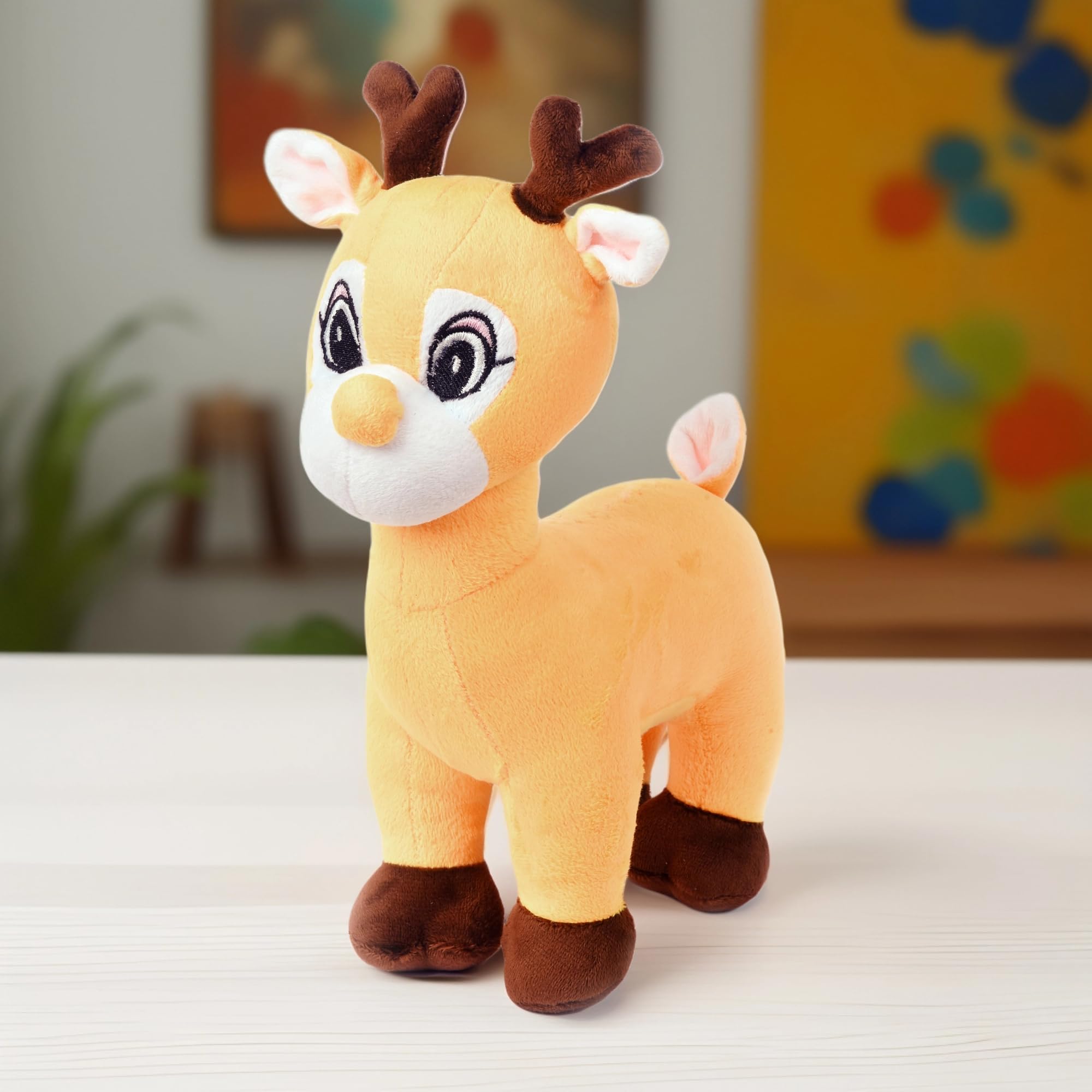 Babique Deer Stuffed Plush Animal | Teddy Bear Soft Toy |Ideal for Birthdays & Special Occasions Girls/Boys, Baby Kids -Yellow, 30Cm-image-37