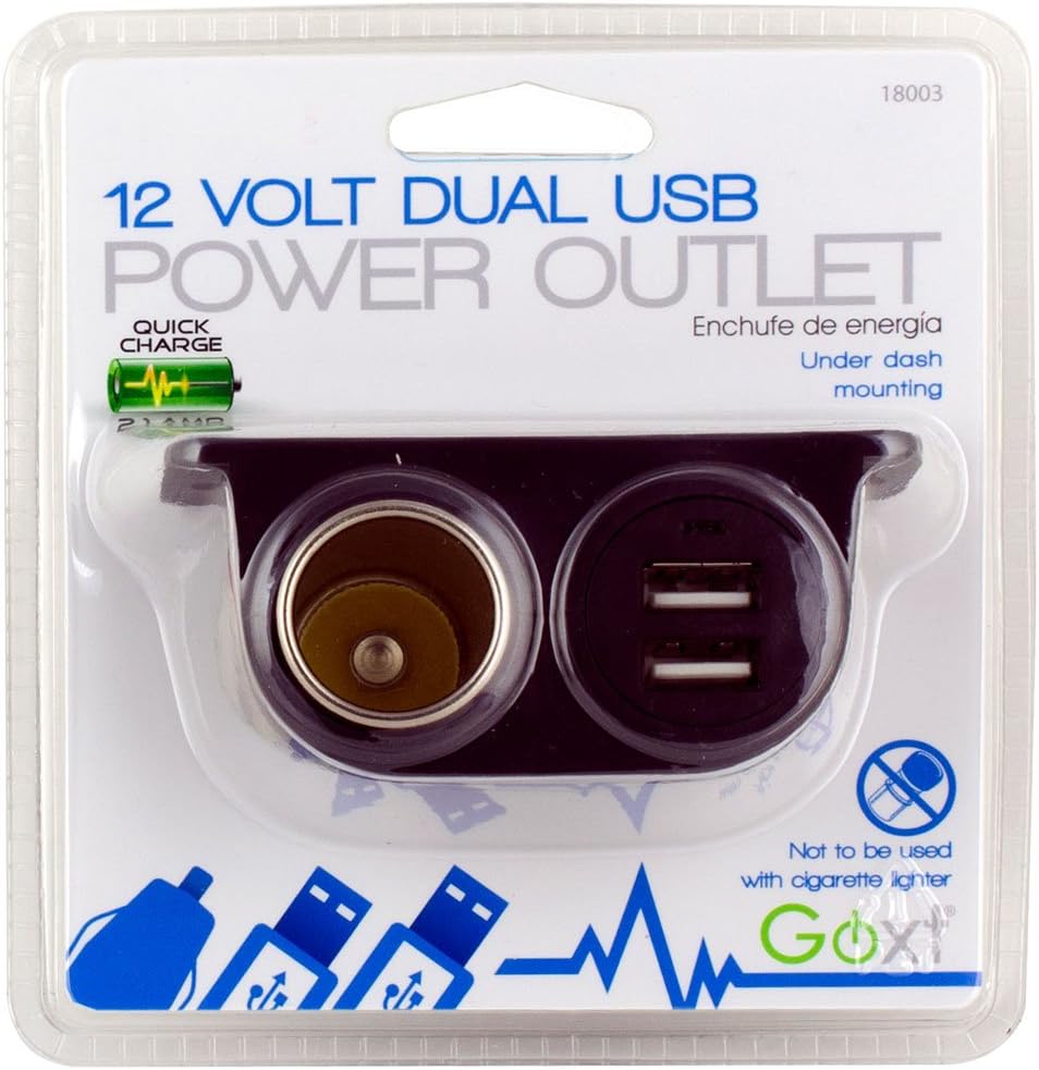 Custom Accessories Compatible with Smartphones, 18003 12V Dual USB Under Dash Mount
