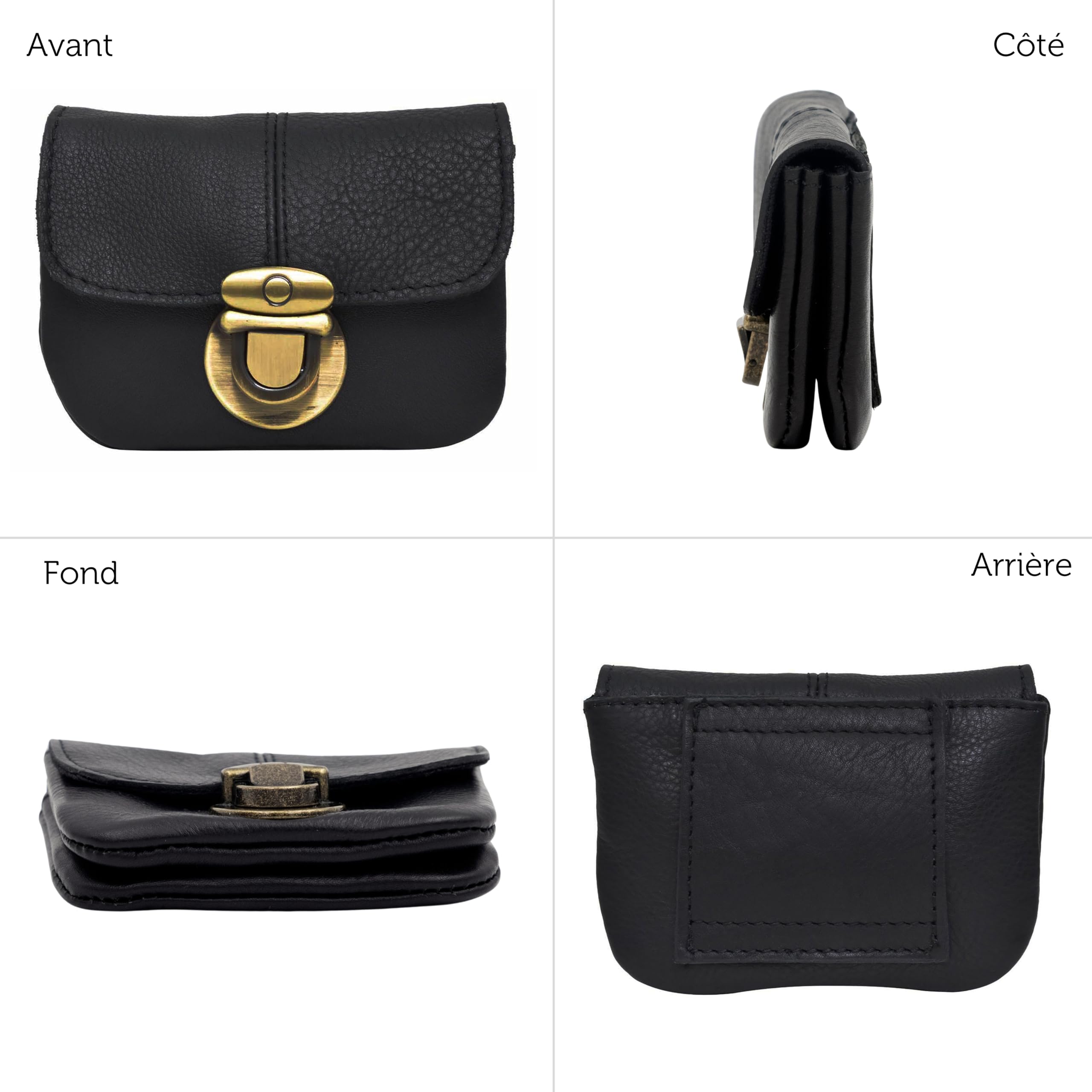 Gusti Pochette Eskil en Cuir pour Ceinture Porte-Monnaie Noir Cuir