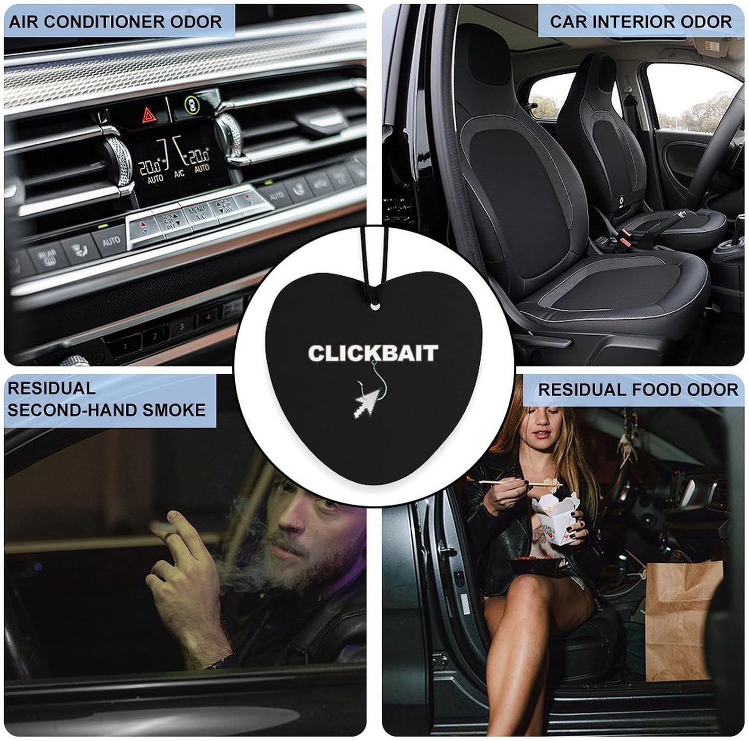 Click Bait Car Air Freshener Hanging Car Scent Cards Decor Interior Accessories