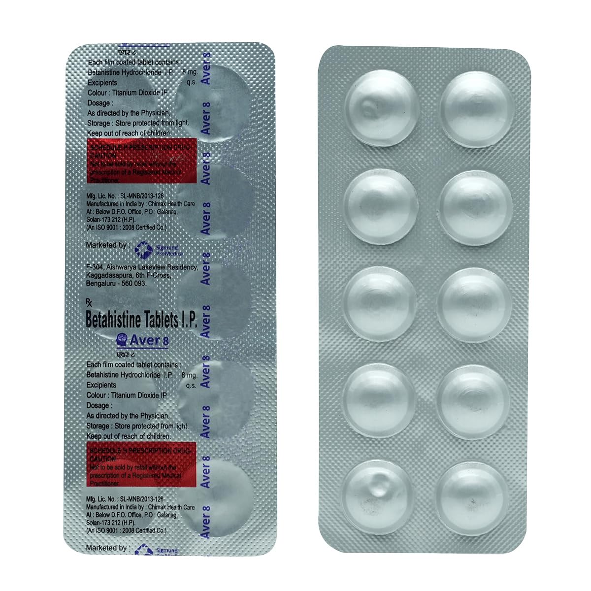 Aver 8mg - Strip of 10 Tablets