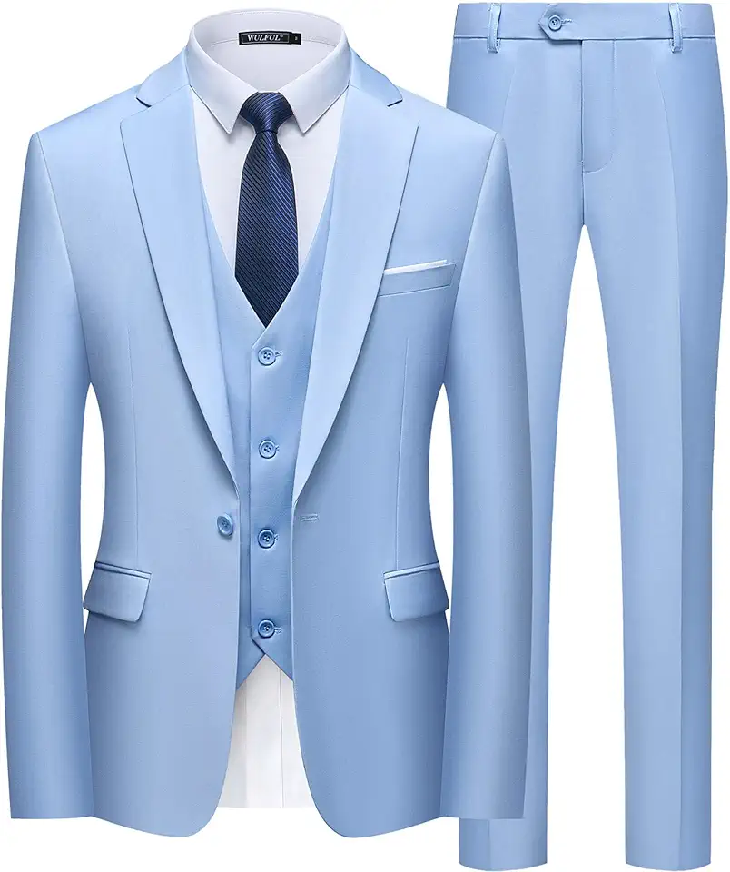 Terno Slim Fit Masculino Um Botão 3 Peças Blazer Vestido Negócios Festa de Casamento Colete e Calça