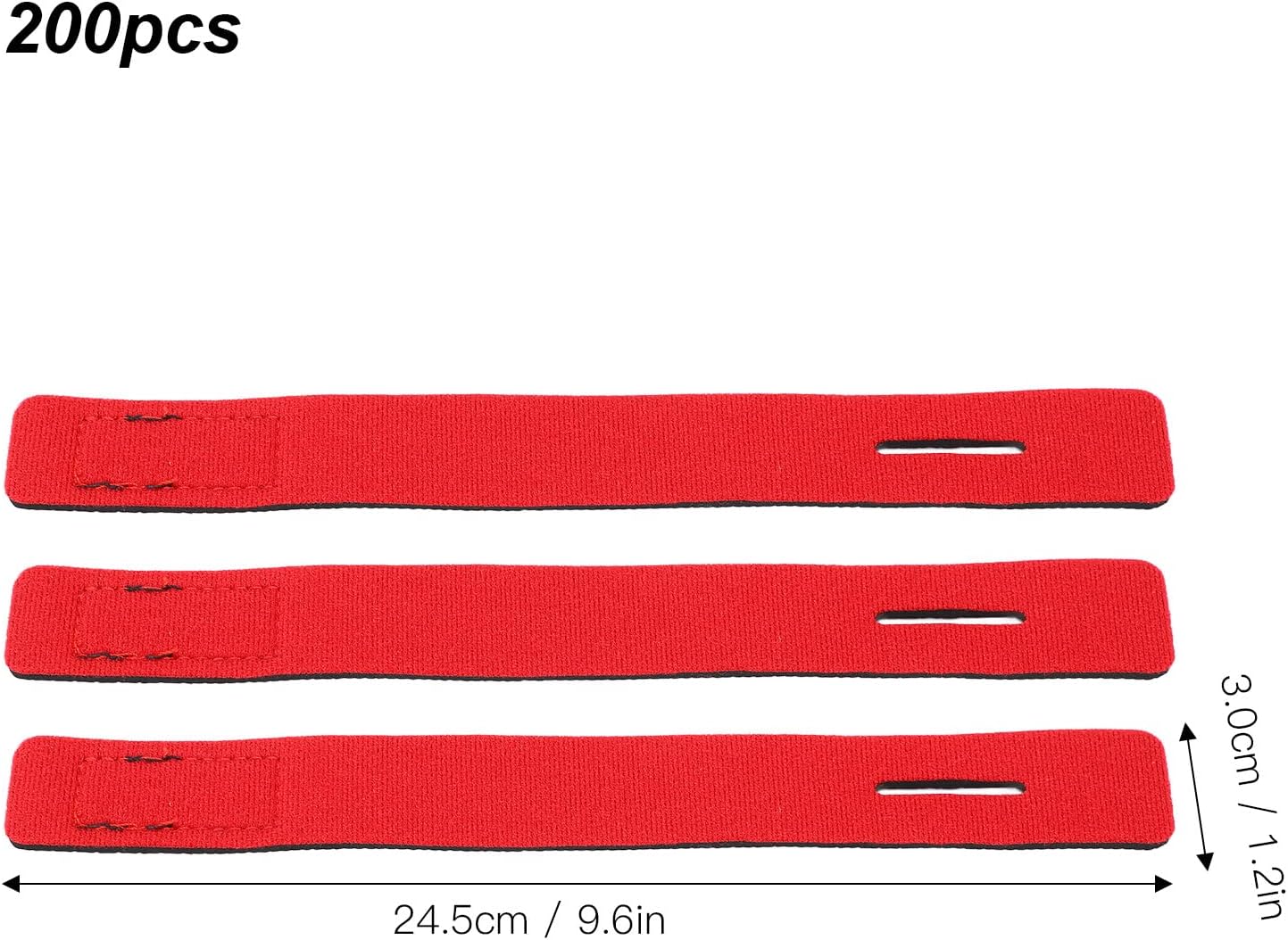 Fishing Rod Belts Ties Stretchy Straps 200pcs Anti Slip Durable Nylon Polyurethane Material for Fishing Tackle Cable Bait Casting Spinning Rod Holders