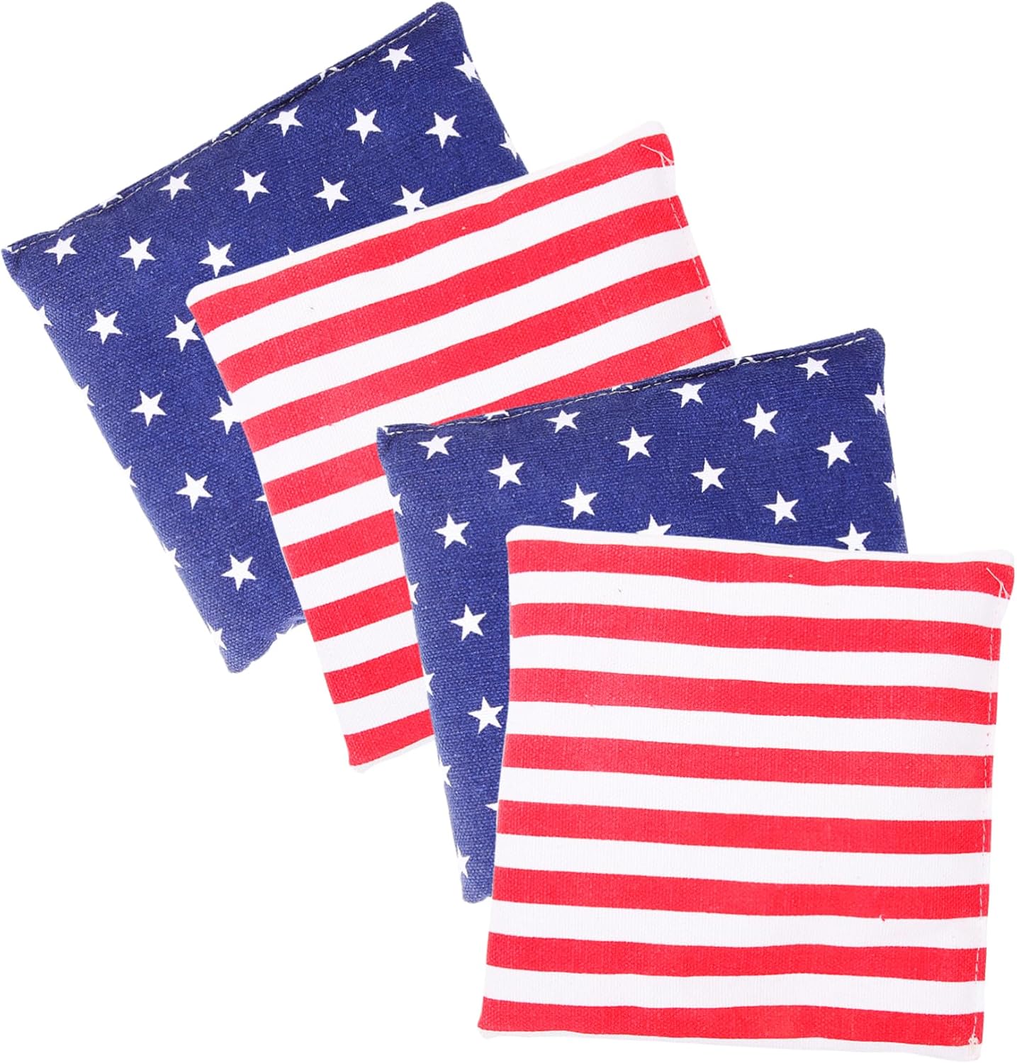Hemoton 4Pcs Interactive Bean Bag for Canvas Toss Game with Flag Design Star Stripe Fun Outdoor Plaything