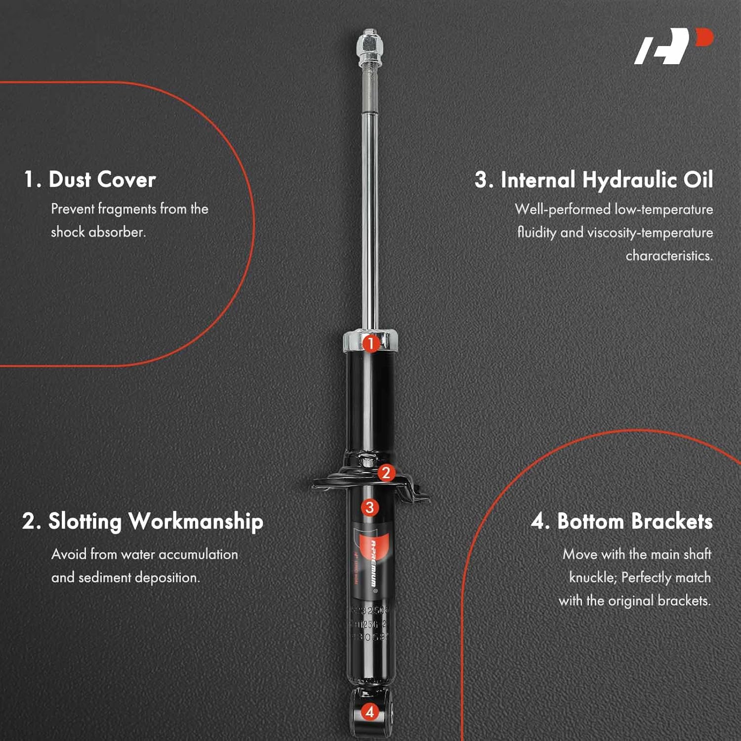 A-Premium Rear Pair (2) Shock Absorber Strut Assembly Compatible with Toyota Tercel 1991-1994, Paseo 1992-1995, Driver and Passenger Side