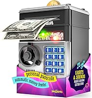 Imagineers KiddieVault Electronic Piggy Bank for Kids - Password ATM Safe with Lights & Sounds - Birthday Gift Ages 3-12 Boys Girls
