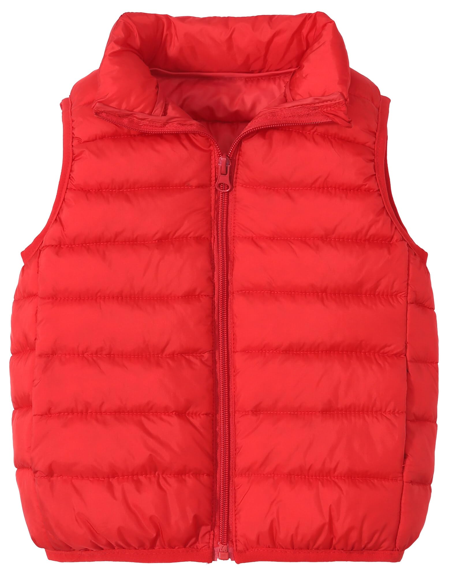 Happy Cherry Chaleco acolchado de plumón para niños y niñas, cálido, sin mangas, con cuello alto, acolchado