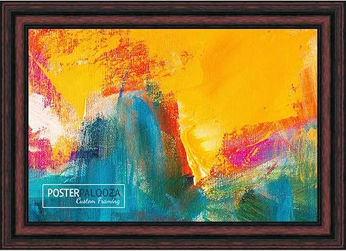 Poster Palooza 36x30 Traditional Cherry Complete Wood Picture Frame with UV Acrylic, Foam Board Backing, & Hardware