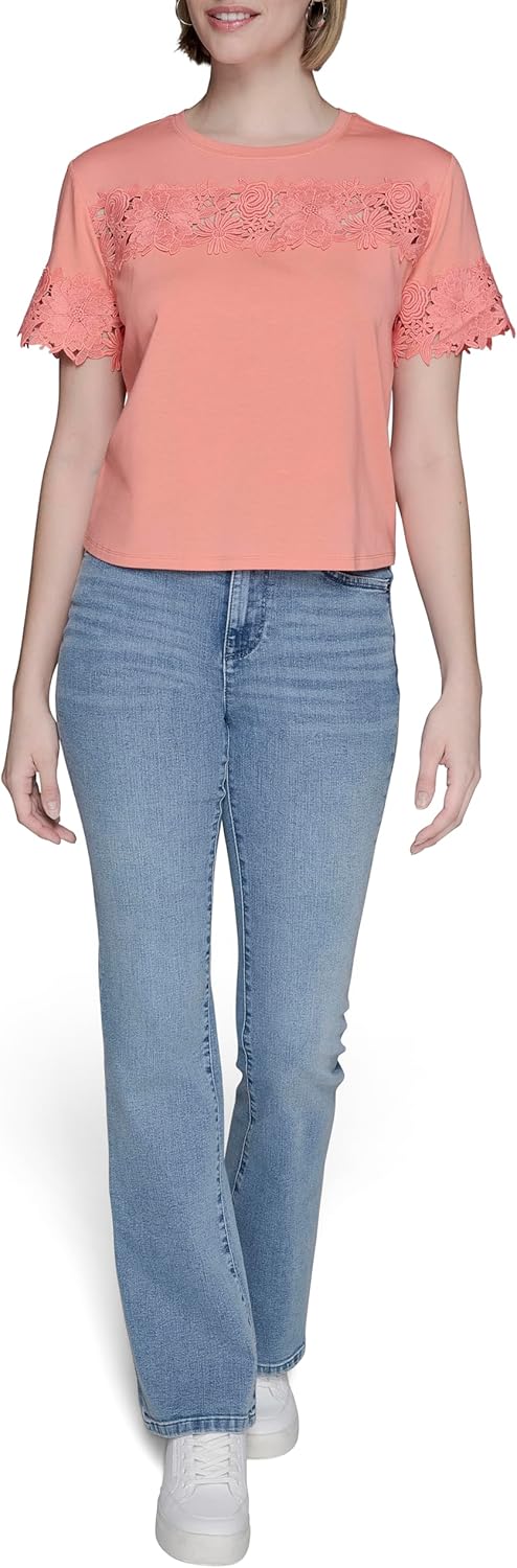 Karl Lagerfeld Womens Soft Everyday Essential Casual T-Shirt - Image 2