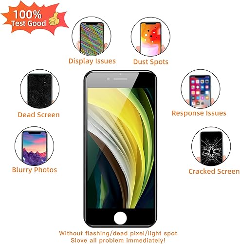 Miniatura 4 de Para iPhone 8SE 2020 2 generación Reemplazo de pantalla negro de 4.7 pulgadas, pantalla LCD Bsz4uov digitalizador de pantalla táctil, adhesivo de