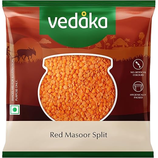 Vedaka Unpolished Red Masoor Dal 500 g