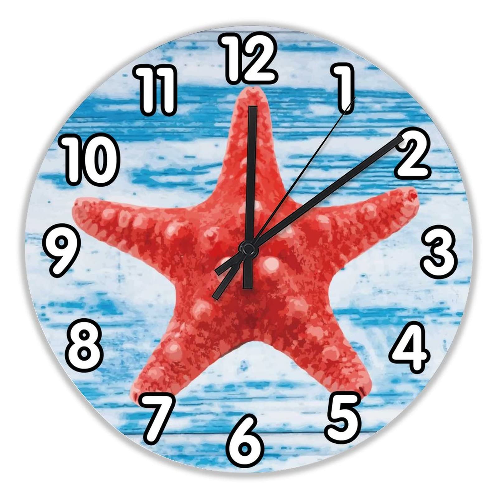 Horloge murale sans tic-tac pendule silencieuse plage colorée 25cm