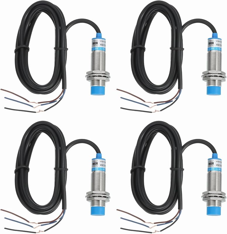 MECCANIXITY 4Pcs Inductive Proximity Sensor,NPN NO M18 DC 6-36V 300mA Proximity Switch Detector Approach Sensor 8mm 3 Wire for Industrial Automation LJ18A3-8-Z/BX