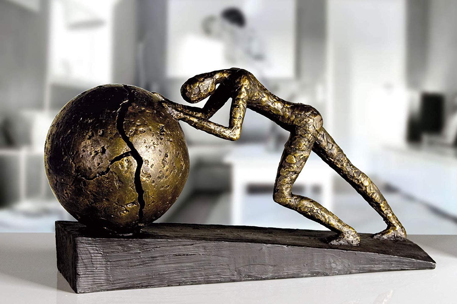 Casablanca Design Skulptur Heavy Ball Höhe 21.5 cm Länge 37 cm bronzeoptik aus Poly Wohnzimmer Skulpturen Deko Modern