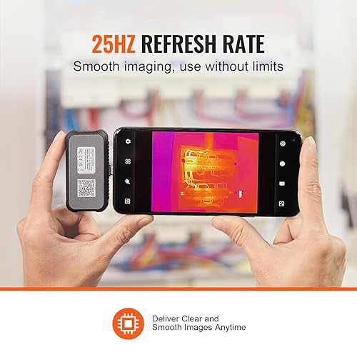 Miniatura 21 de VEVOR Cámara de imágenes térmicas, resolución de 320 x 240 píxeles con cámara visual de 2 MP, cámara infrarroja de frecuencia de actualización de 25