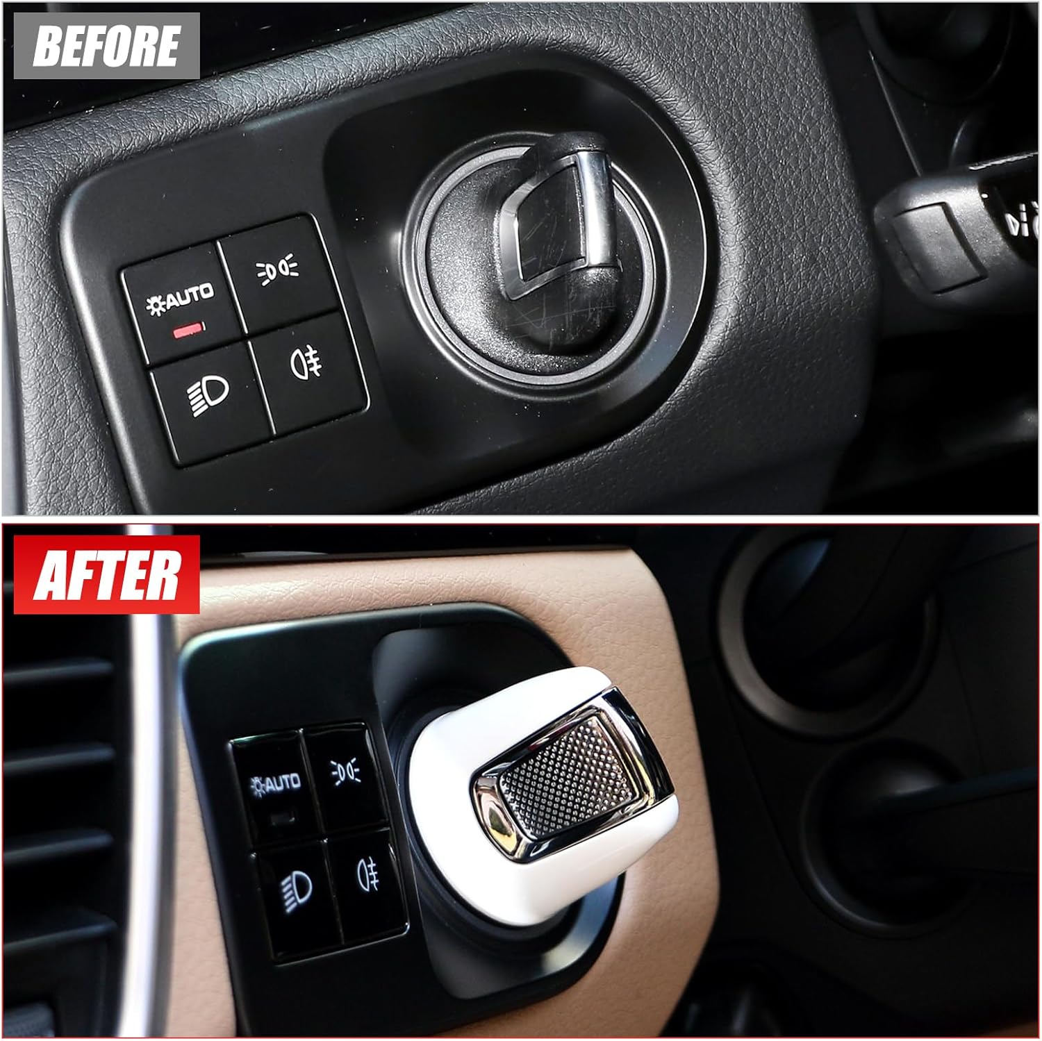 Car Engine Start Stop Button Cover Compatible with Porsche Cayenne 2018-2023 Compatible with Panamera 2017-2023 Ignition Switch Shell Button Stickers Starter Switch Case (White)