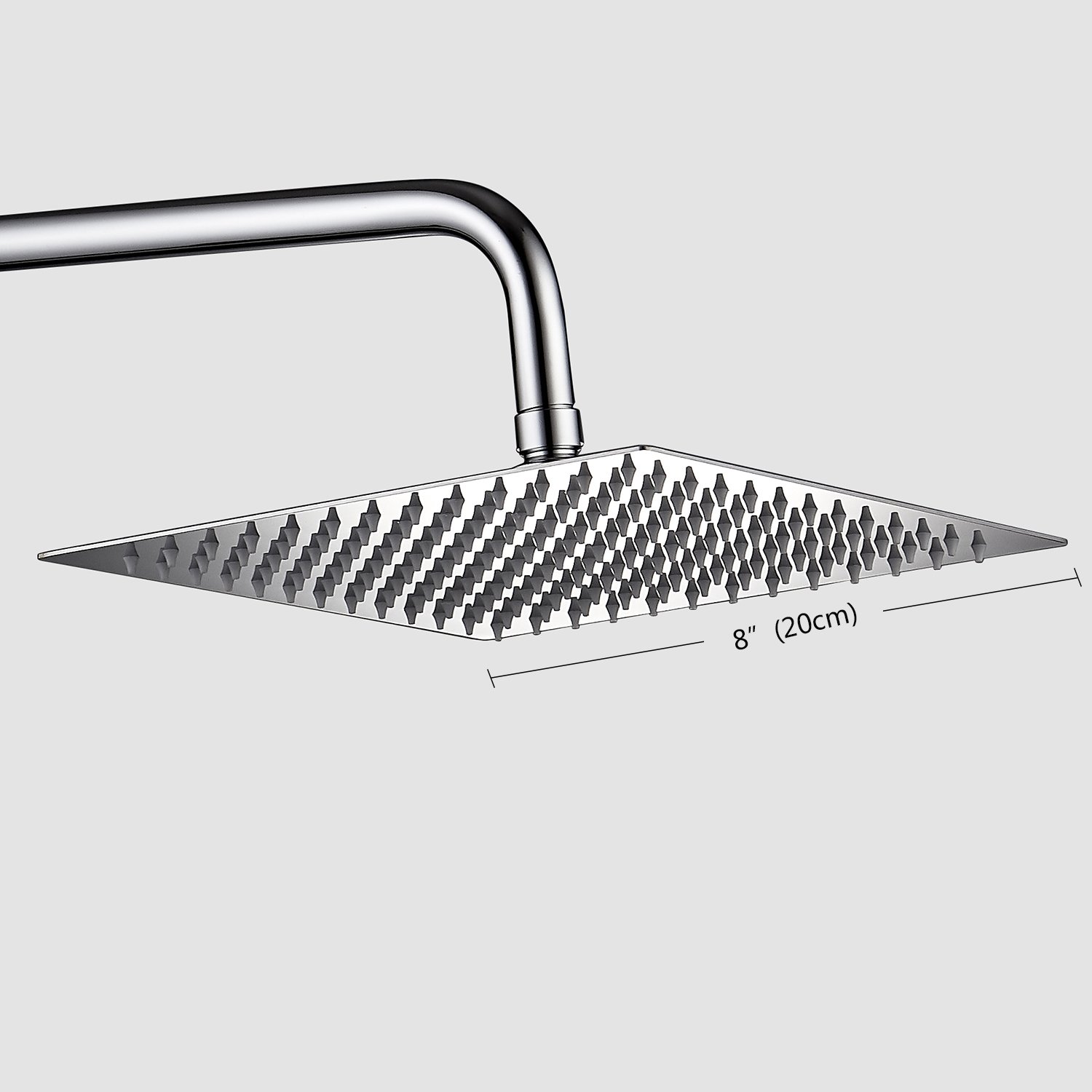 KUNGYO 304 Ducha de Lluvia Acero Inoxidable 8 Pulgadas Rectangular Rociador Superior Fino