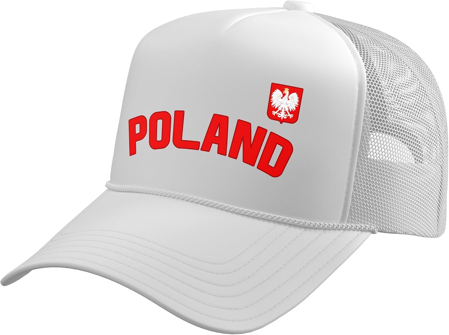 Poland Flag Polish Pride Polska International Country Trucker Hat with Adjustable Mesh Back