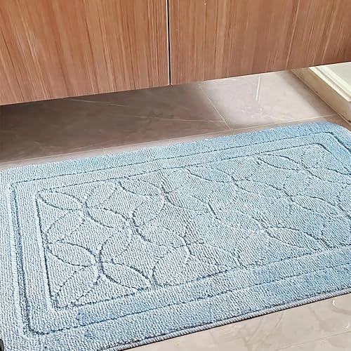 Miniatura 5 de HOMEVER Juego de 2 tapetes de baño para inodoro, antideslizante, respaldo de caucho termoplástico en tono gris, con tamaño de 31 x 20 pulgadas + 20