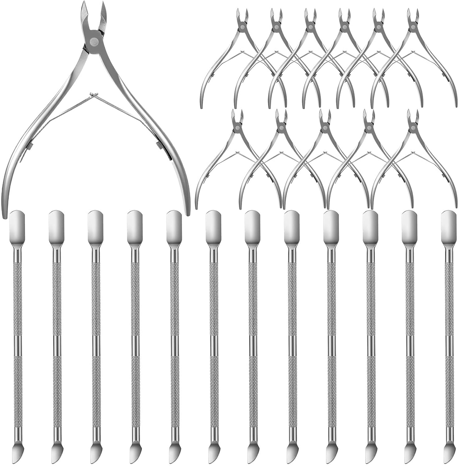 COMNICO 12 Pcs Professional Cuticle Trimmer, Stainless Steel Cuticle Nippers Professional Heavy Duty Pedicure Manicure Nail Care Tool Durable Dead Skin Clipper for Fingernails and Toenails
