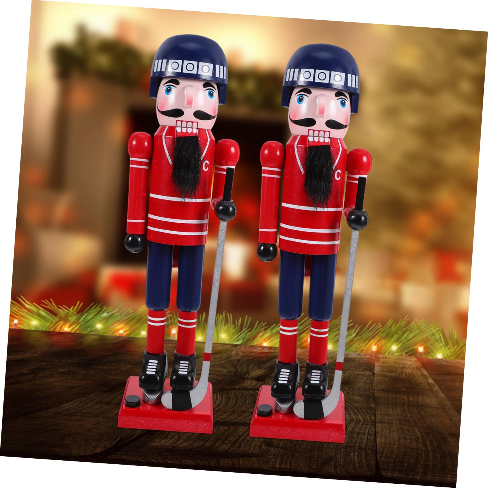 Figura Madera Decoración Mesa Navidad Temática Deporte para Adornos Festivos Hogar