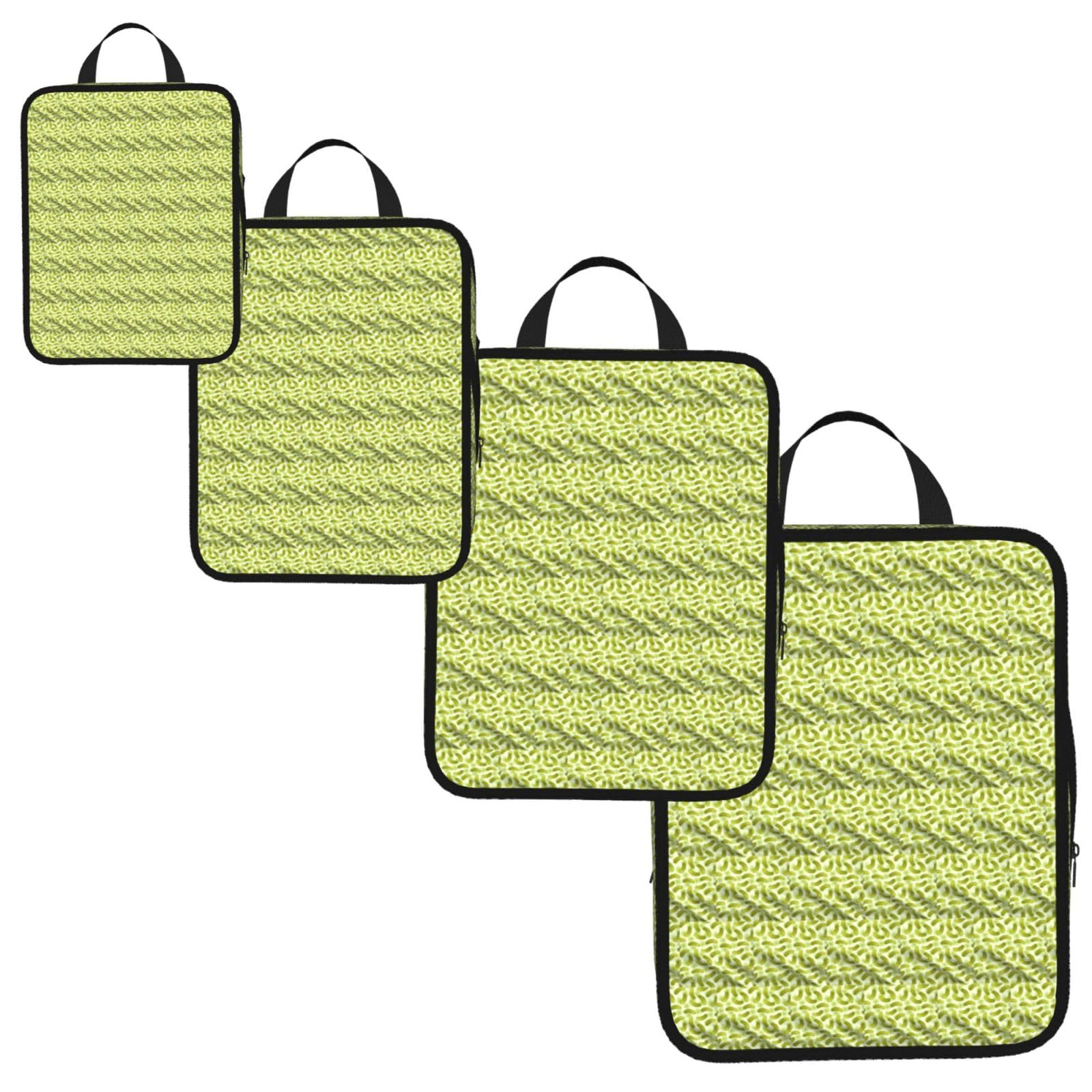 Sushi Dill Pickles Print 4 Set Compression Packing Cubes for Suitcases,Expandable Storage Bags Organizers