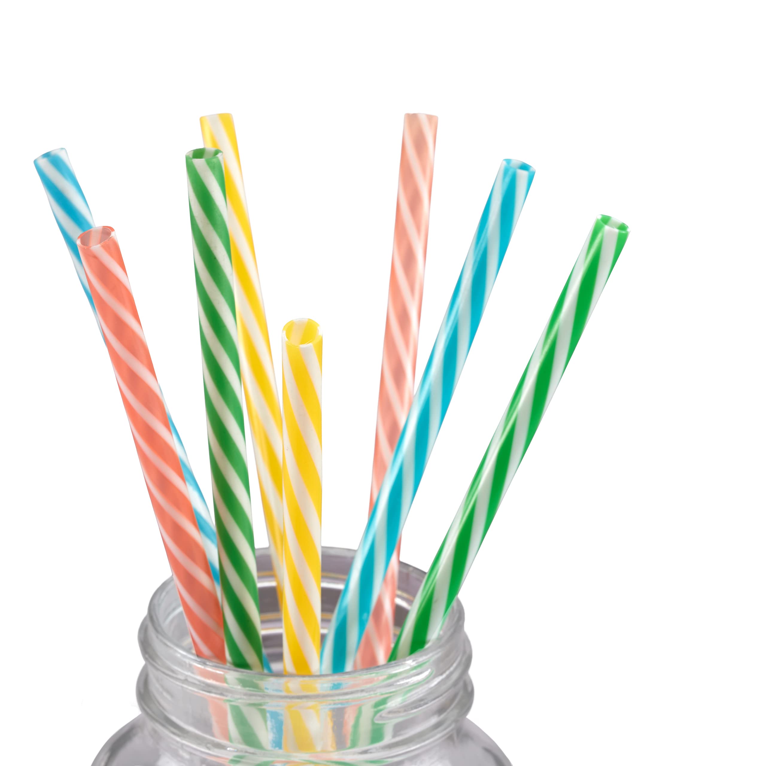 Relaxdays Bicchieri con Cannuccia Riutilizzabile, Set da 8 Tazze di Vetro, 400 ml, con Manico, con Coperchio, Colorati