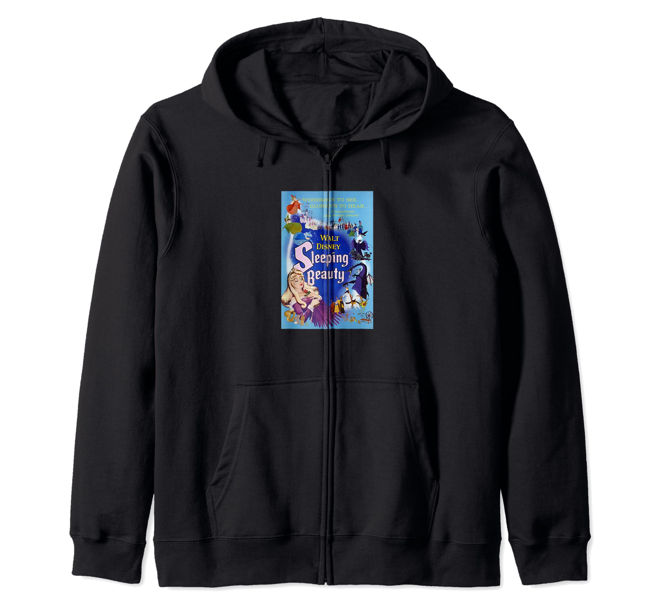 Disney Sleeping Beauty Group Shot Classic Movie Poster Zip Hoodie, Black