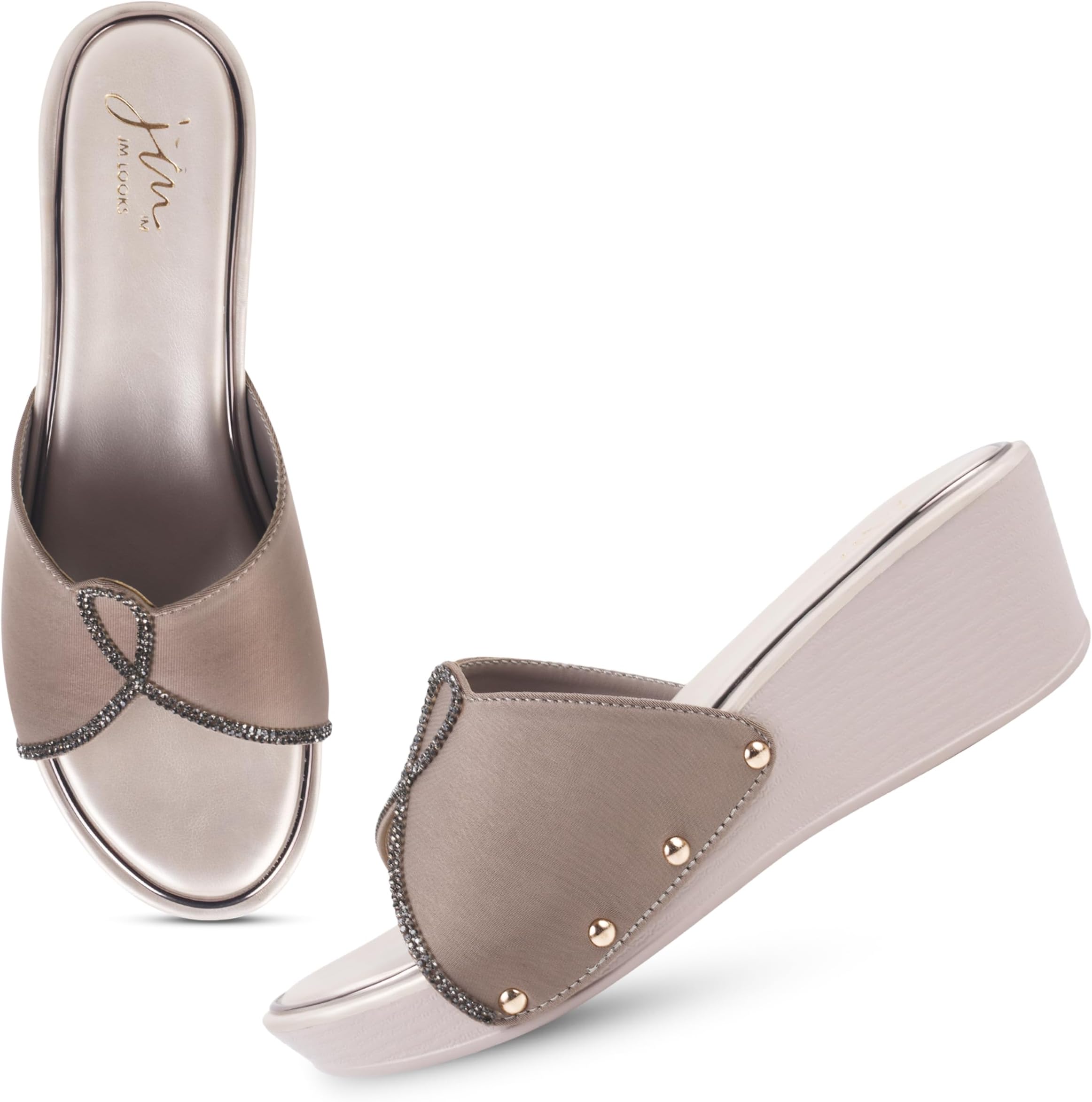 Women's Chunky Platform High Heels for Women Fashion Comfort Slip on Round Open Toe Wedges Heel Sandals for Office Party & Casualwear