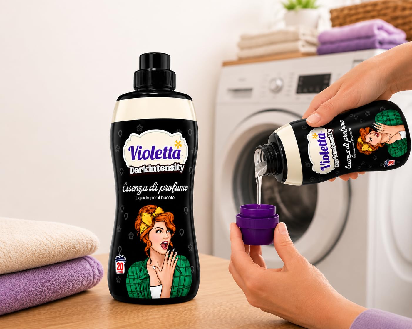 Profumo per Bucato, Essenza Dark Intensity – Profumatore Concentrato per Lavatrice, Fragranza Intensa e Sensuale, Fino a 20 Lavaggi, Profumo Persistente per Tessuti, Biancheria - 6 Unita da 400ml