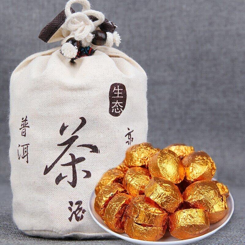 Arroz Glutinoso Aroma Shu Té Puerh Mini Tuocha Té Puer Maduro 500g Bolsa Blanca