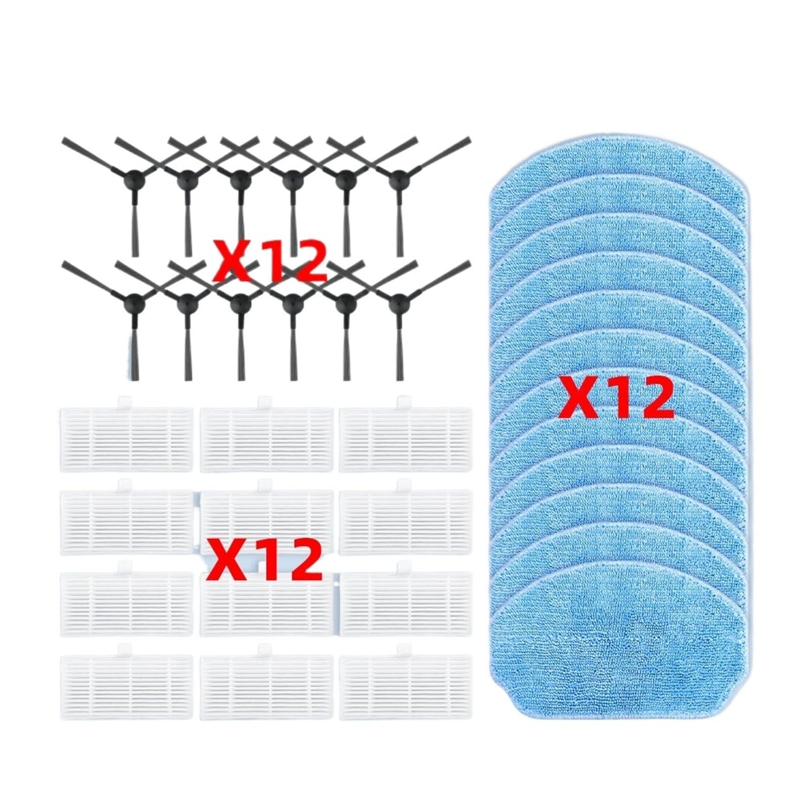 Tappetino for Mop for Robot Aspirapolvere, Compatibile Con BR150 BR151 BR152 BR151 BR153 BR154 T1 BR150 BR151 Pezzi Di Ricambio Filtro for Spazzole Mop Accessori for Mop(Set 36pcs)