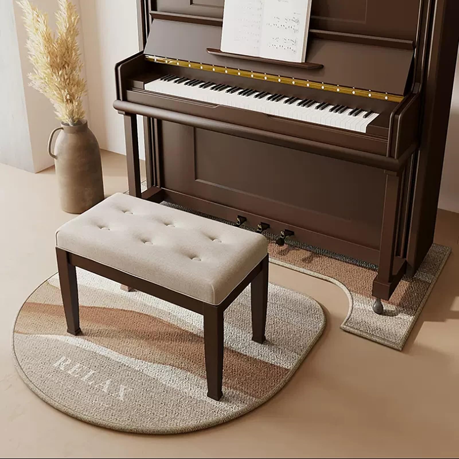 Alfombra insonorizada para piano con borde duradero, protector de alfombra para piano vertical, amortiguación de sonido, antideslizante, absorbe el sonido (70 x 160 cm/110 x 110 cm) (70 x 160 cm + 110