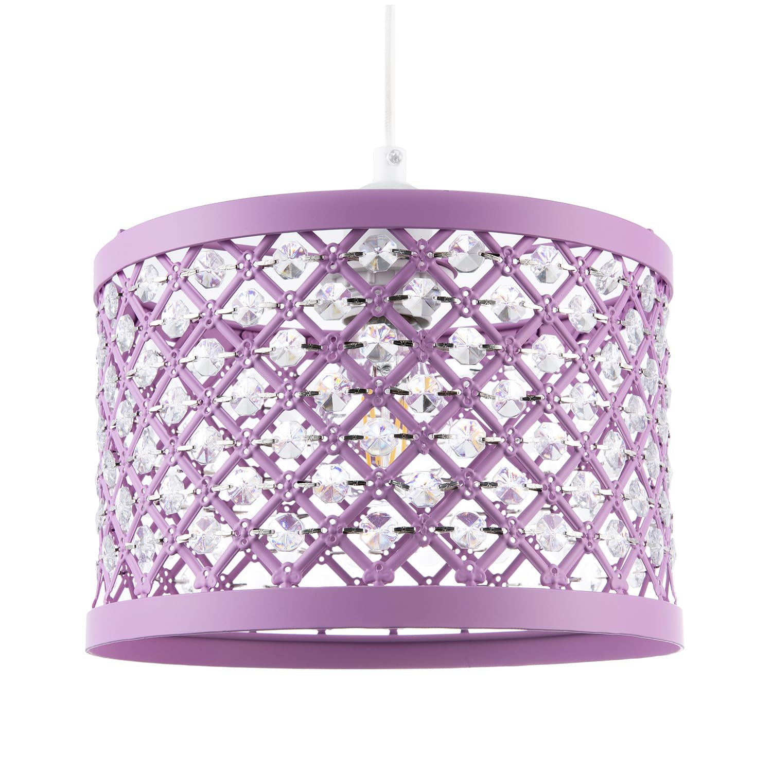 Happy Homewares - Pendant Light Shade - Acrylic Beads - Purple - Extra Small