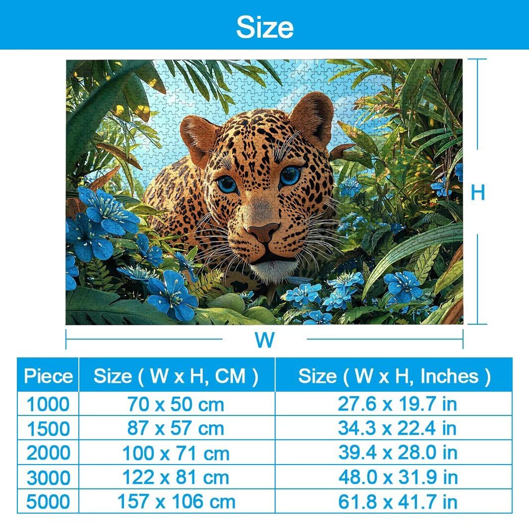 Puzzle 5000 Piezas, Puzzle Leopardo de Madera para Adultos, Regalos -2618